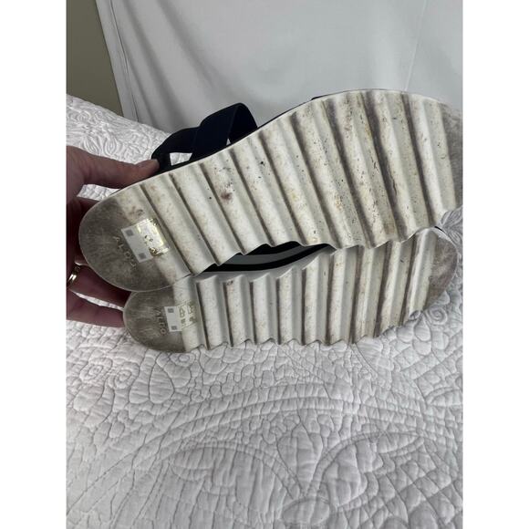 Aldo Women's Size 8 Black/White Dreacia Summer Grunge Chunky Platform Sandals - Picture 6 of 8